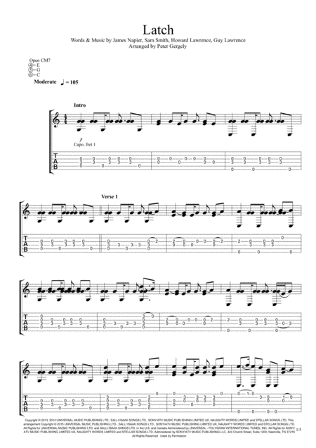 Latch Fingerstyle Guitar Sheet Music