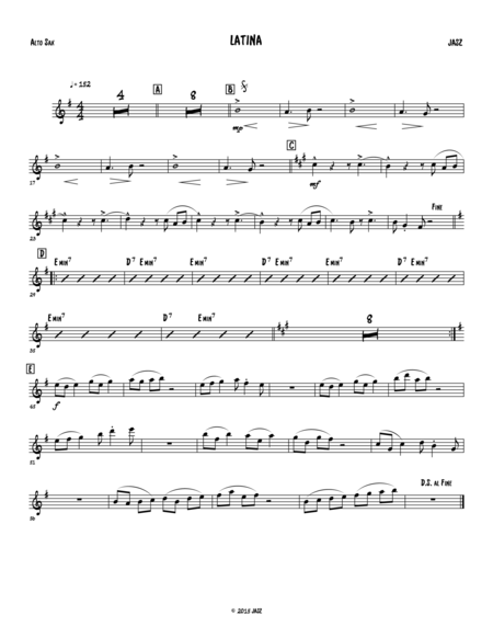 Latina Alto Sax Sheet Music