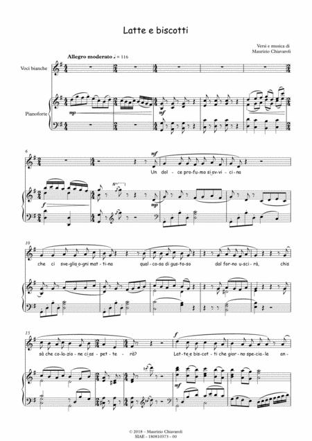 Free Sheet Music Latte E Biscotti