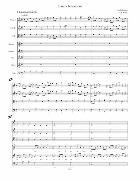 Free Sheet Music Lauda Jerusalem In C Full Score And Parts