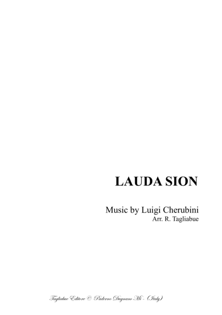 Lauda Sion Cherubini Arr For Sa Choir Or Soli And Organ Sheet Music