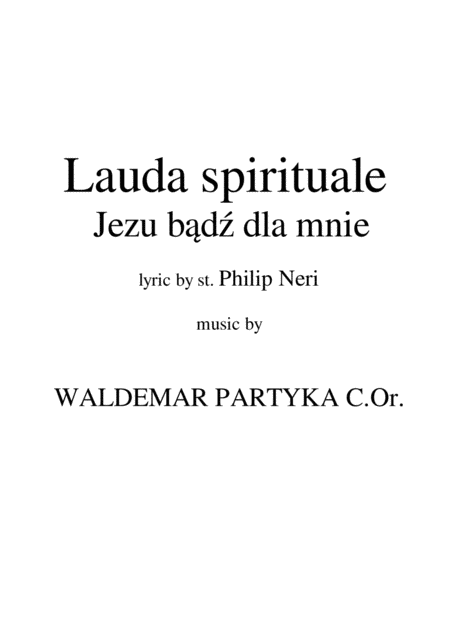 Free Sheet Music Lauda Spirituale Jezu B D Dla Mnie