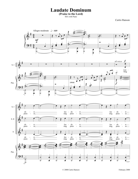 Free Sheet Music Laudate Dominum Ssa