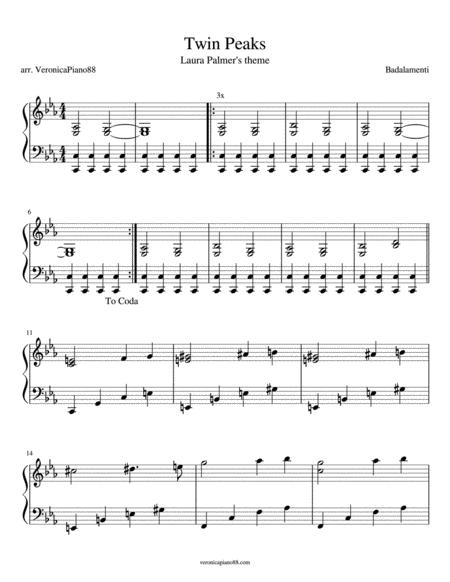 Free Sheet Music Laura Palmers Theme From Twin Peaks