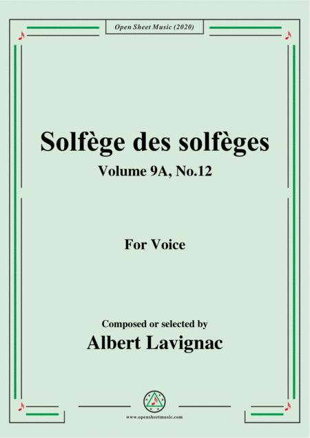 Free Sheet Music Lavignac Solfge Des Solfges Volume 9a No 12 For Voice