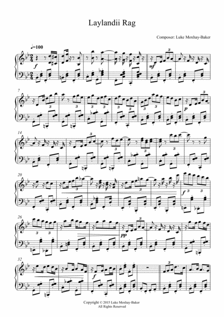 Free Sheet Music Laylandi Rag