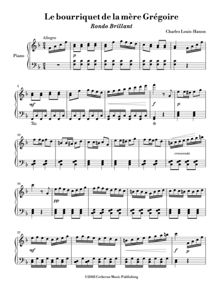 Free Sheet Music Le Bourriquet De La Mre Grgoire Rondo Brillant Hanon