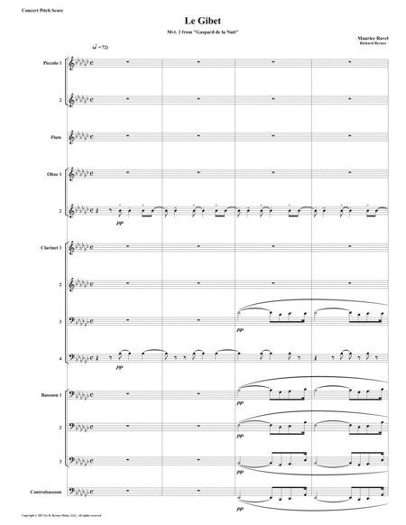 Free Sheet Music Le Gibet Gaspard De La Nuit For Woodwind Choir