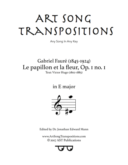 Le Papillon Et La Fleur Op 1 No 1 E Major Sheet Music