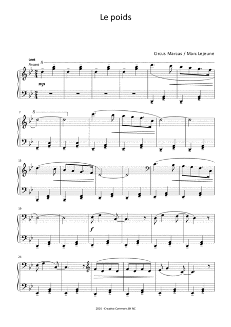 Free Sheet Music Le Poids