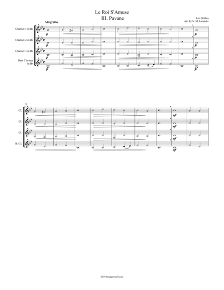 Free Sheet Music Le Rois Amuse Iii Pavane