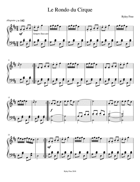 Free Sheet Music Le Rondo Du Cirque