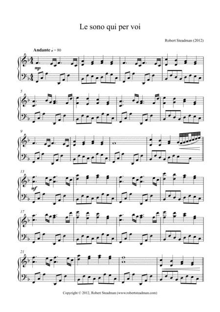 Free Sheet Music Le Sono Qui Per Voi