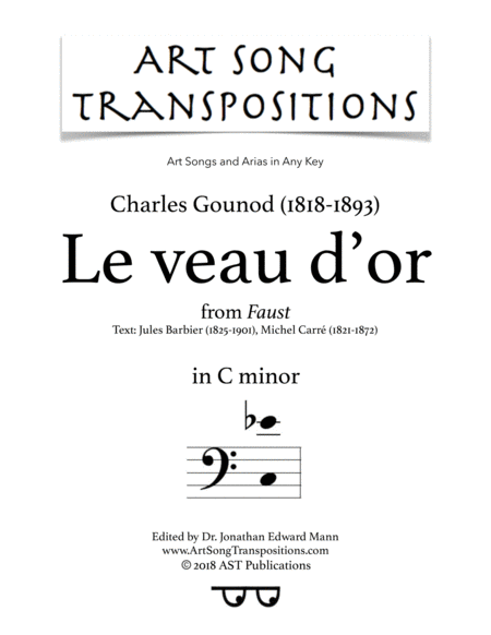 Free Sheet Music Le Veau D Or C Minor