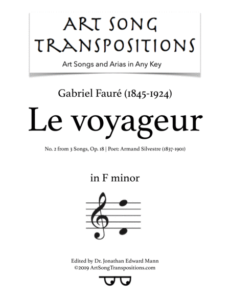 Free Sheet Music Le Voyageur Op 18 No 2 Transposed To F Minor