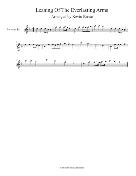 Free Sheet Music Leaning Of The Everlasting Arms Bari Sax