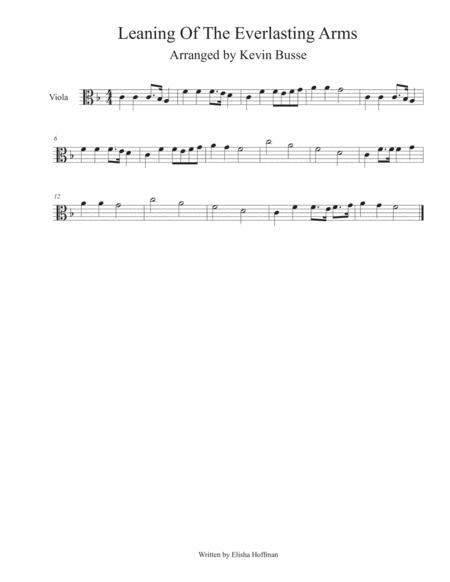 Free Sheet Music Leaning Of The Everlasting Arms Viola