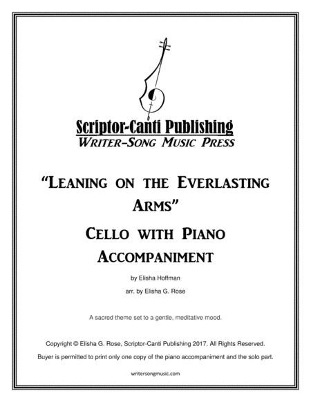 Free Sheet Music Leaning On The Everlasting Arms Cello