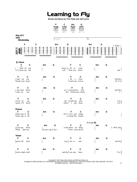 Free Sheet Music Learning To Fly