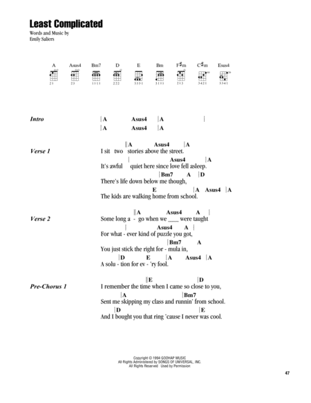 Free Sheet Music Least Complicated