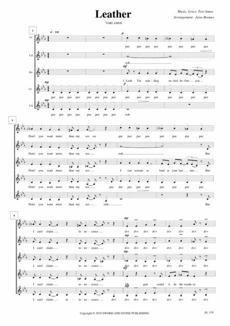 Free Sheet Music Leather Ssaa A Cappella