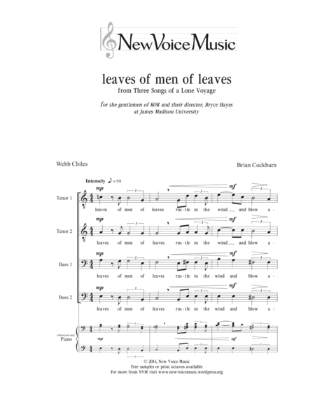 Free Sheet Music Leaves Of Men Of Leaves