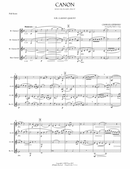 Lefebvre Canon From Suite Op 57 Sheet Music