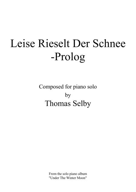 Free Sheet Music Leise Rieselt Der Schnee Prolog