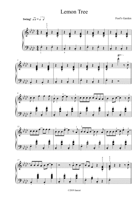 Lemon Tree Sheet Music