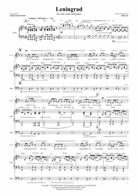 Leningrad Voice And Piano Optional Electric Bass Sheet Music