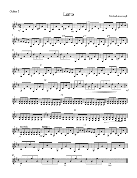 Lento Guitar Trio 3 Sheet Music