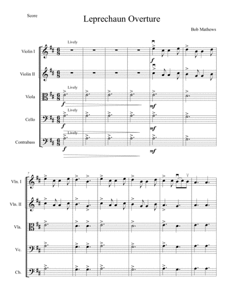 Free Sheet Music Leprechaun Overture