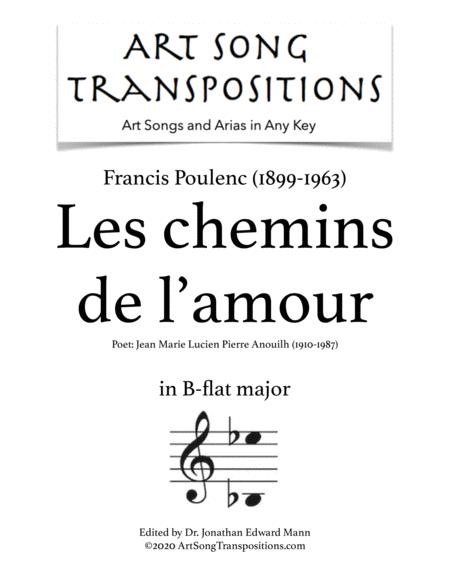 Free Sheet Music Les Chemins De L Amour Transposed To B Flat Major