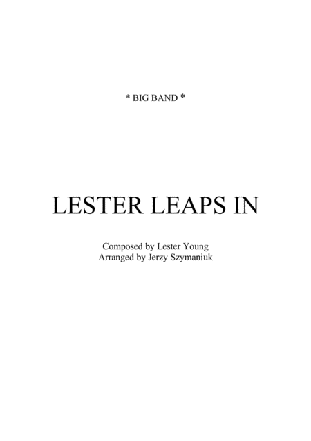 Free Sheet Music Lester Leaps In Big Band Series
