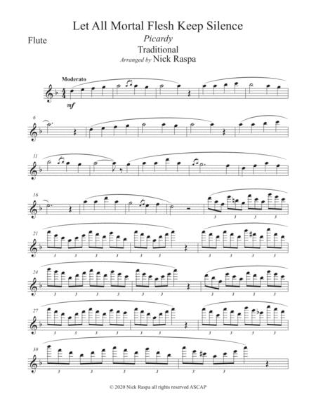 Let All Mortal Flesh Keep Silence Flute Piano Flute Part Sheet Music