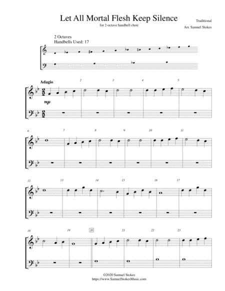 Let All Mortal Flesh Keep Silence For 2 Octave Handbell Choir Sheet Music