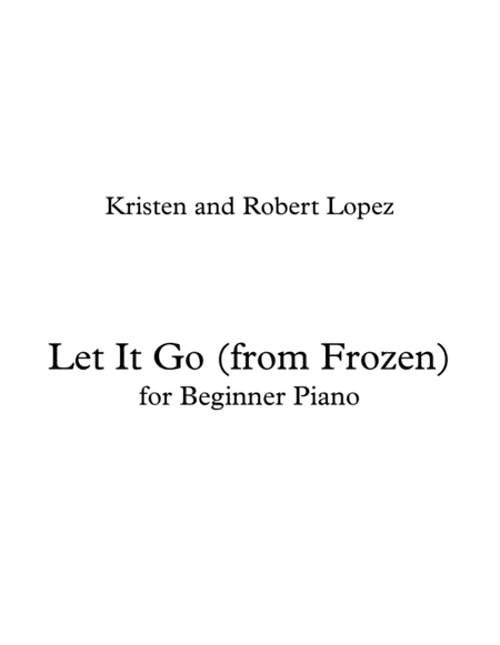 Free Sheet Music Let It Go From Frozen For Beginner Piano