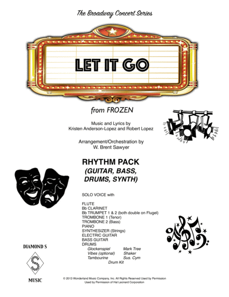 Let It Go From Frozen Rhythm Pack Guitar Bass Drums Synth Sheet Music