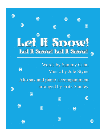 Let It Snow Let It Snow Let It Snow Alto Sax Piano Accompaniment Sheet Music