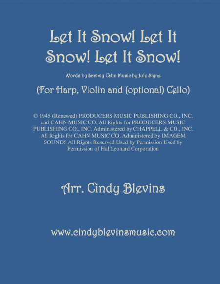 Free Sheet Music Let It Snow Let It Snow Let It Snow Arranged For Harp Violin And Optional Cello