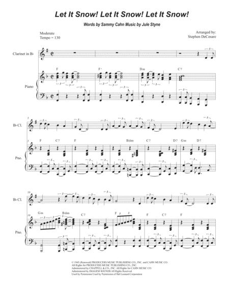 Let It Snow Let It Snow Let It Snow Bb Clarinet Solo And Piano Sheet Music
