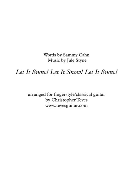 Free Sheet Music Let It Snow Let It Snow Let It Snow For Solo Guitar