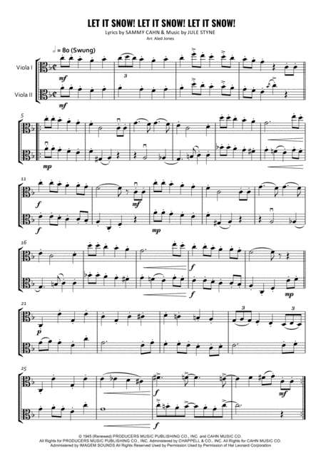 Let It Snow Let It Snow Let It Snow For Two Violas Sheet Music