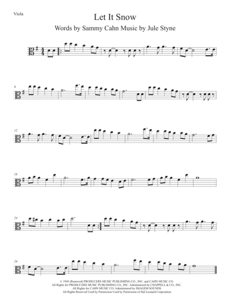 Let It Snow Let It Snow Let It Snow Viola Sheet Music