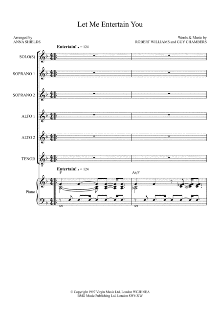 Let Me Entertain You Ssaat Choir With Piano Sheet Music