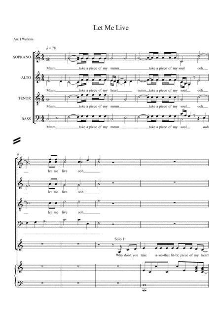 Free Sheet Music Let Me Live For Satb Choir 2 Soloists