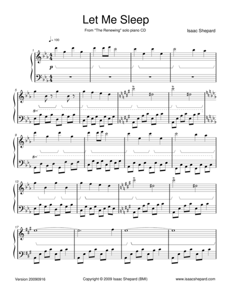 Let Me Sleep Sheet Music