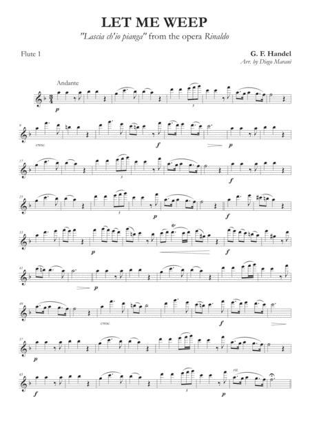 Free Sheet Music Let Me Weep From The Opera Rinaldo For Flute Quartet