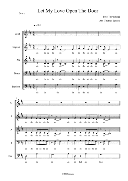 Free Sheet Music Let My Love Open The Door