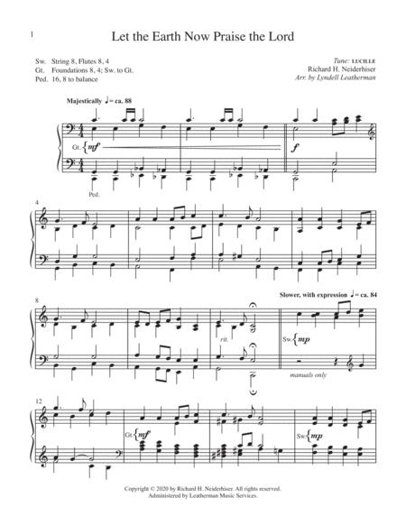 Free Sheet Music Let The Earth Now Praise The Lord Organ Solo Edition